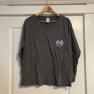 PINK Long Sleeve V-neck T-Shirt